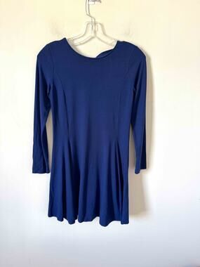 Ralph Lauren Polo Skater Long Sleeve Mini Dress Navy Blue Size Large